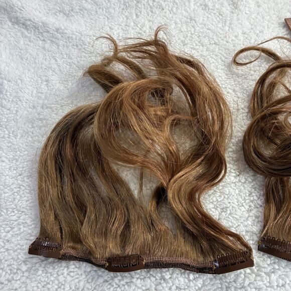 Hair Extensions set of four brunette clip in - Picture 3 of 5